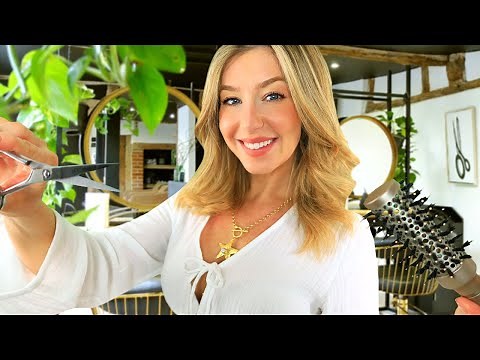 ASMR REALISTIC HAIRCUT & BLOW DRY | Salon Experience Ft Close Up Personal Attention