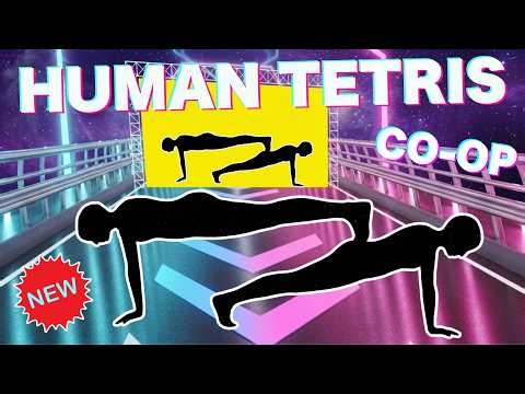 Human Tetris х 2 Player Co-op | Viral Interactive Warm Up Game | 4K Quality