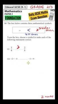 GCSE Maths Foundation - Daily Exam Question - Day 89 (Inequalities)