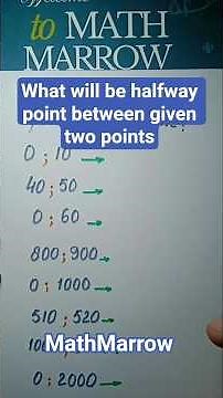 How to know halfway point between two given points on Number line @MathMarrow