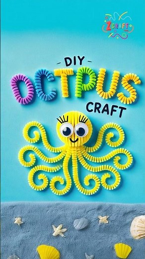 DIY Pipe Cleaner Octopus 🐙 | Easy Craft to Make at Home #diy #craft #craftyfun #kids