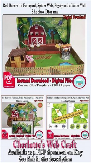 Charlotte’s Web Farmyard Diorama, Shoebox Craft for Kids, #CharlottesWeb#DIYDiorama#KidsCraftIdeas