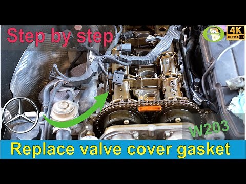 How to replace the valve cover gasket on a W203 271 C-Class Mercedes Benz Kompressor