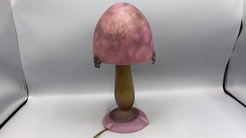Art Deco Table Lamp Pink Marbled Glass – Vintage French Style – 1920s–30s – Unique Mood Lamp - Etsy