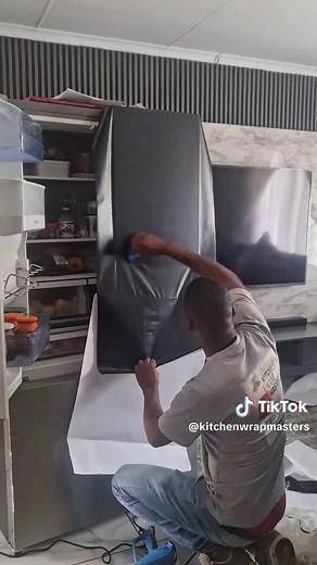 Matte Black Fridge Vinyl Wrap Transformation - Stunning Results