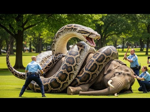Brave Rescue Team FACES A GIANT Python To Save An Elephant