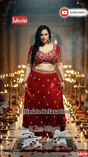 ASMR Indian Bridal Palace Walk & Rain Sounds 👰 Thousand Oil Lamps No Talking | Ai Zen Village