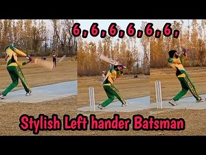 Stylish batting of Left handed batsman | Best power hitting technique in tape ball Cricket |