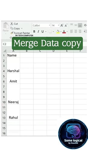 How to Copy data merge cell in Excel with New Trick #excelformulas