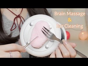 ASMR Brain Massage & Ear Cleaning with Cloud Slime / Whispering