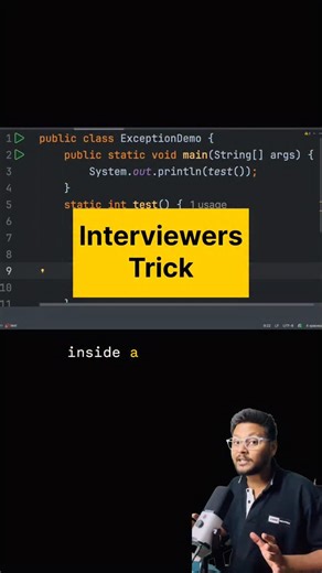 Chetan Ghate on Instagram: "Interviewers Trick ✅ Return From Finally ✅ . Follow @codesnippet.java ✅ . #java #programming #programmer ##coding #code #springboot"