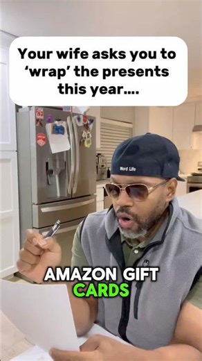Your wife asked you to “wrap” the gifts 🤦‍♀️#christmas #couplecomedy #husbandwife #relatable #funny