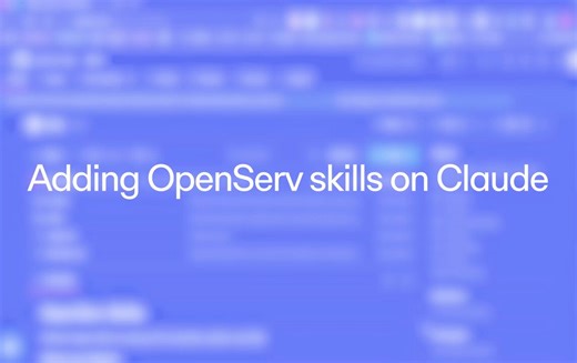 OpenServ is for everyoneYou can import OpenServ skills to your Claude Code and make your workflow a lot more powerfulHere is how to set it up in under a minute