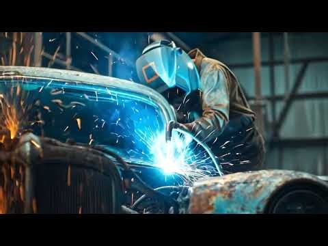 From Rust to Roar! ⚡ Witness this classic car’s epic transformation as the garage