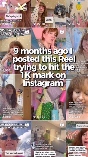 Jess on Instagram: "Nine months ago, I had 272 friends on Instagram, and I decided I wanted to share my life with the world. I posted a reel on March 5th asking for help getting to 1,000 followers… and from there, I’ve been trying to figure out where I fit and the answer is… I don’t. I spend a lot of time on Instagram, and everything is so curated and beautiful. And listen, I love it. I love looking at it. But it also makes me feel… less than. So I wanted to create a corner of the internet where