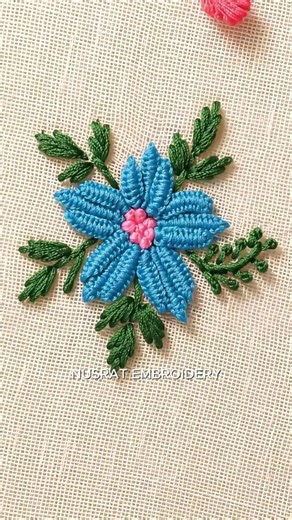 Amazing Hand Embroidery Flower Design 🌸 | Easy & Beautiful Stitching #Shorts#trending #youtubeshorts