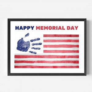 Flag Handprint Craft, Memorial Day Handprint, Memorial Flag, Memorial Day Printable,patriotic Craft, Handprint Craft,american Handprint Flag - Etsy