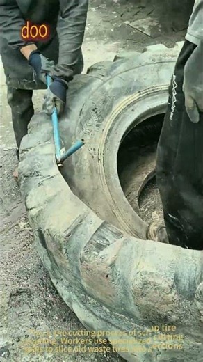 Cutting Scrap Tires: Processing Old Waste Tires For Recycling & Reuse