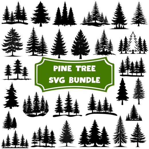 Pine Tree SVG Bundle, Forest Clipart, Cricut Cut Files (instant Download) - Etsy