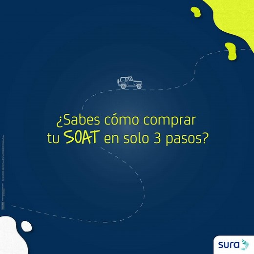 En suraenlinea compras tu SOAT en solo 3 pasos. Hazlo ahora y recorre tu país siempre seguro y protegido en tu vehículo. | Seguros SURA Colombia