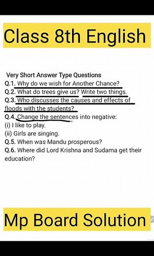 MP Board Class 8 English 2025 | Most Important Questions for Exam Preparation #mpboard2025