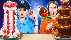 Cop vs prisoner cooking challenge in jail 🍰 sweet recipes ideas from prison by 123 go! Challenge | 123 GO Challenge