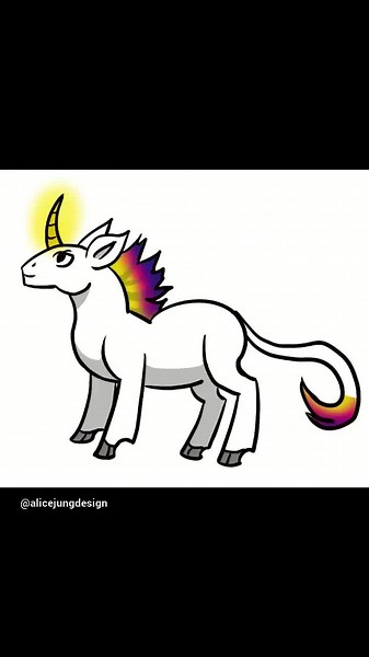 Draw a Unicorn - testing out Deviantart tutorials and little exercises #deviantart #unicorn #drawing #digitalart