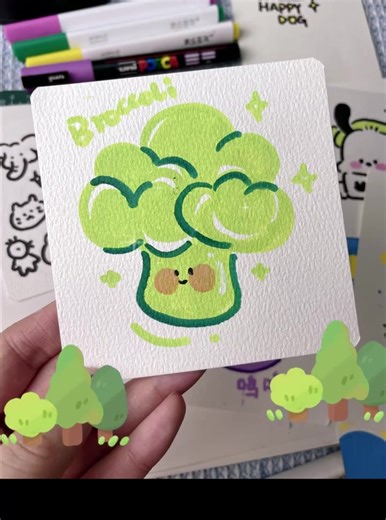 Cómo dibujar un brócoli: tutorial paso a paso
