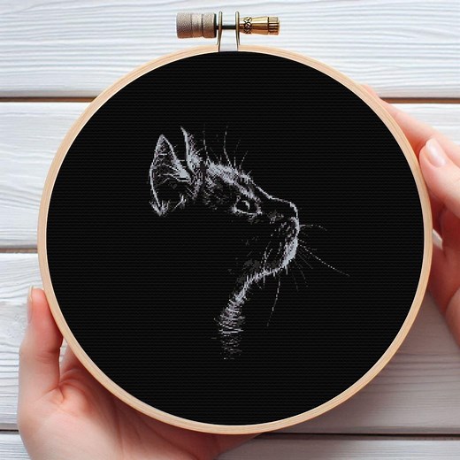 Cat Silhouette Cross Stitch Pattern | 200x200 Stitches | 5 Colors | Digital Download PDF - Etsy Canada