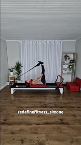 Pilates Reformer - Double hamstring stretch (feet in straps) #pilatesreformer #stretching