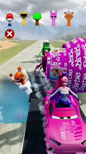 Bollard vs Cars vs Spiderman vs Mario vs Spongerbob vs Barbie bollard