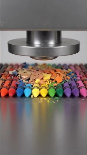 Crayon Explosion Under Pressure! Hydraulic Press Close-Up