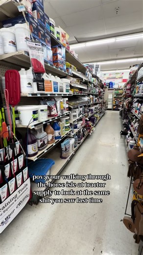 Tractor Supply POV: walking through the horse aisle