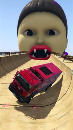 SUPER TRUCK vs EVIL DOLL on the MEGA RAMP in GTA 5! #shorts