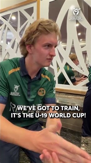 Ireland discussing tactics in their downtime before #U19WorldCup kicks off 😉
