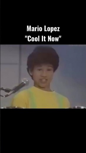 10-year-old Mario Lopez in 1984, drumming and rapping to New Edition’s “Cool It Now.”