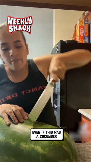 nobody help her! she needs to figure this out 🤣 #cooking #watermelon #cucumber #fail #shorts | FailArmy