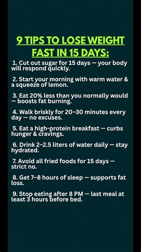 9 Tips to Lose Weight Fast in 15 Days — Simple Habits That Actually Work