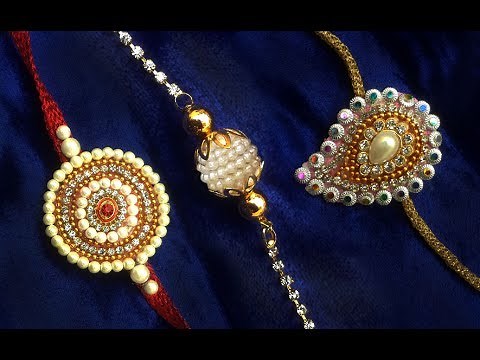 Handmade Rakhi Making Tutorial : 3 Designer Rakhi Ideas| How to Make Rakhi at Home | Rakhi Designs