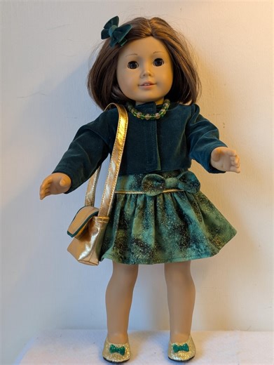 18 in Doll Christmas Dress, A G Doll Christmas Dress, AG Doll Green Dress, 18 in Doll Green Dress, AG Doll Christmas Outfit, 18 in Doll Set - Etsy