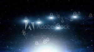 Looping people metaverse cyberspace technology network animation.