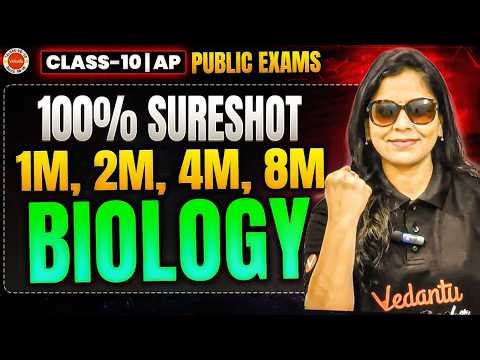 AP Class 10 Biology 🔥 100% Sure Shot Questions | 1M, 2M, 4M, 8M | Boards 2026 | Sunaina Ma’am