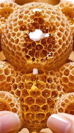 Crunchy Honeycomb🍯 Teddy Bear ASMR 🍯🧸Satisfying Candy Crush & Slice