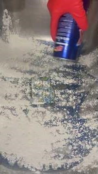 Pasty kitchen sink scrub with Ajax #cleantok #ajaxpowder #spongesqueezing #cleaningproduct