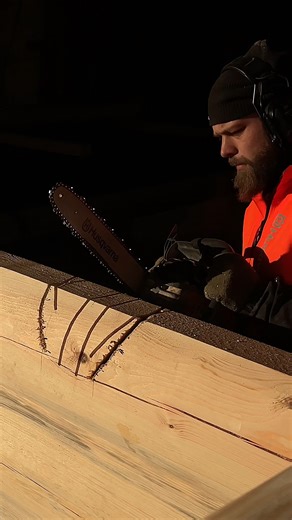 105K views · 859 reactions | Log cabin roof beam fitment 蝹 #build | Fjeld & Fragått | Facebook
