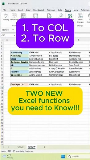 Convert an array of data into one dynamic row or column in Excel 🔥