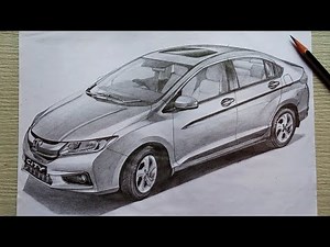 honda city car drawing | honda city drawing