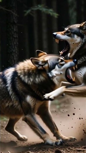 Wild Wolves Fight in Dark Forest – Ultra-Realistic 8K Action