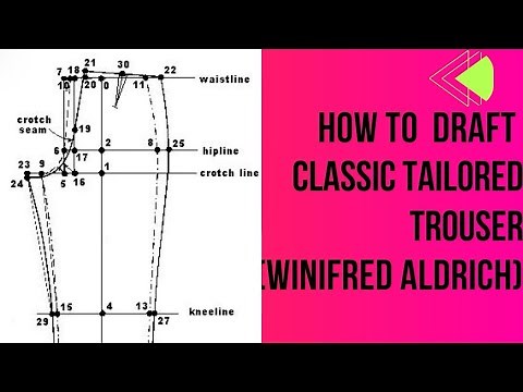HOW TO DRAFT CLASSIC TAILORED TROUSER (Metric Pattern) #trouser (Winifred Aldrich)