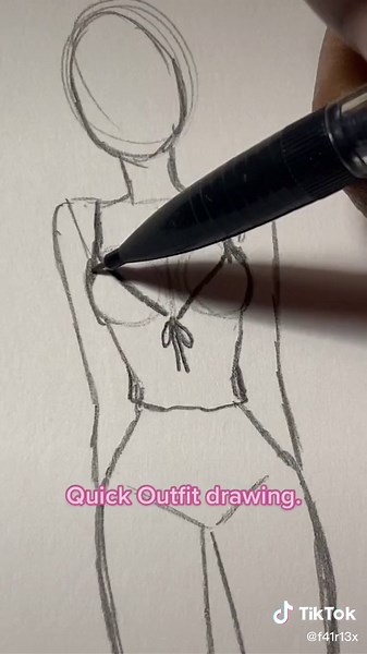 (FAKE BODY!!) Outfit reference off of Pinterest. #fyp #art #drawing